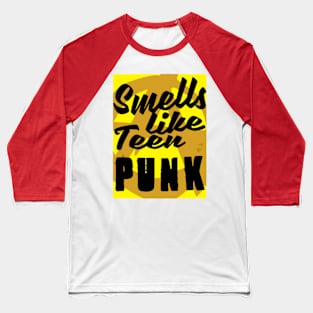 smells like teen punk tshirt NIRVANA parody yellow Baseball T-Shirt